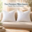 Ensemble de 2 coussins carrés carrés blancs - housse 100% coton, 10% duvet 90% plumes, plusieurs tailles-93653225