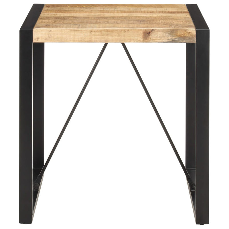 17 Stories Dining Table Mango Wood, Brown, Black, 29.5" H x 27.6" L x 27.6" W