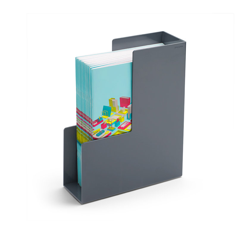 Boîte de rangement pour revues, Gris foncé