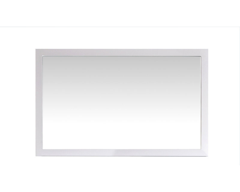 Markes Wood Flat Wall Mirror, White, 30" H x 48" W
