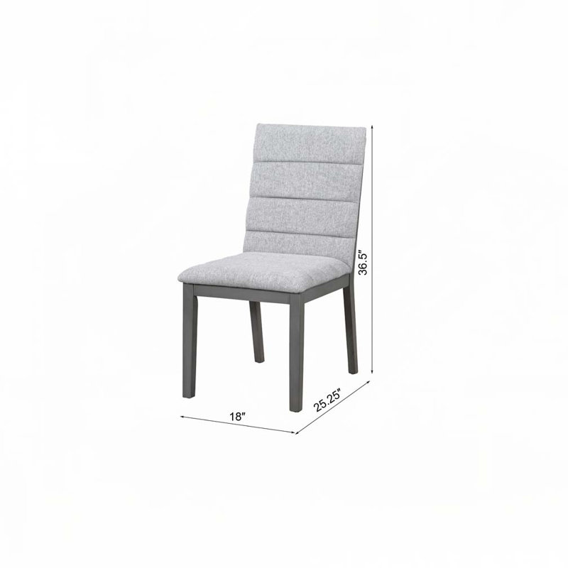 Chaises de salle à manger rembourrées modernes, Gris, Gris