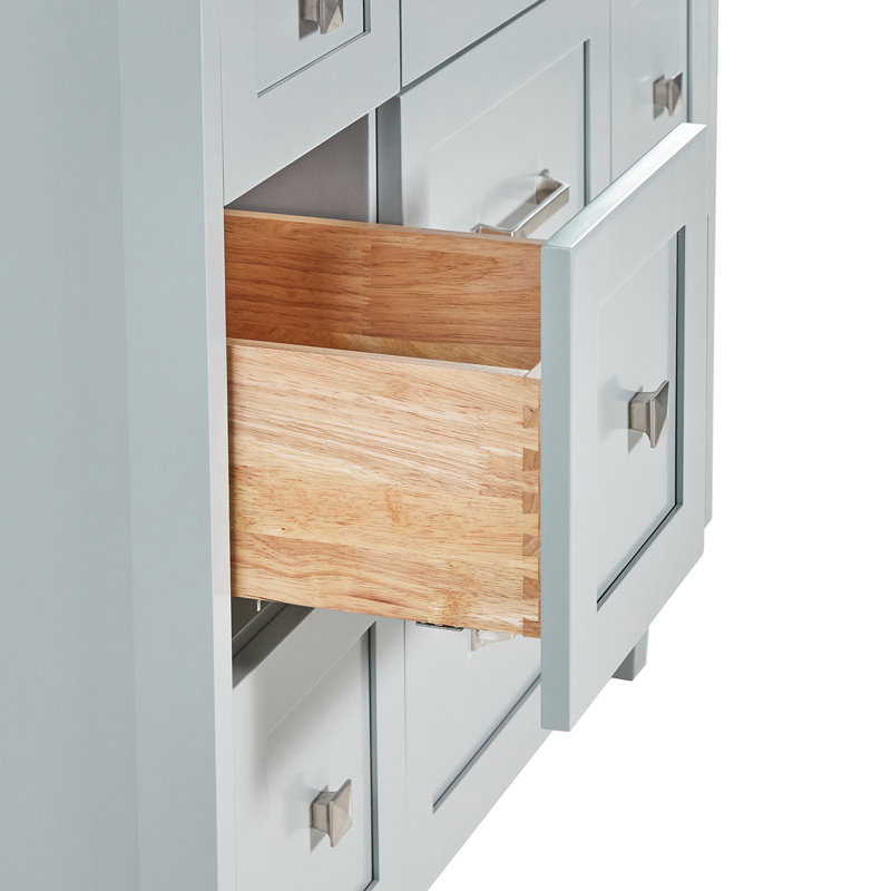 Base de meuble-lavabo simple en bois massif 42 po ARIEL Monreau seulement en gris, Gris