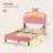 Twin Size Bed Frame With Storage Headboard,Princess Velvet Upholstered Platform Bed Twin With Led Lights & Charging Station,Bow Accent, No Box Spring Needed-1984963494-1984963490