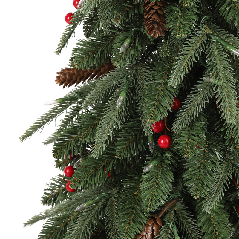 Sapin de Noël artificiel vert 4 pi avec lumières, 4'