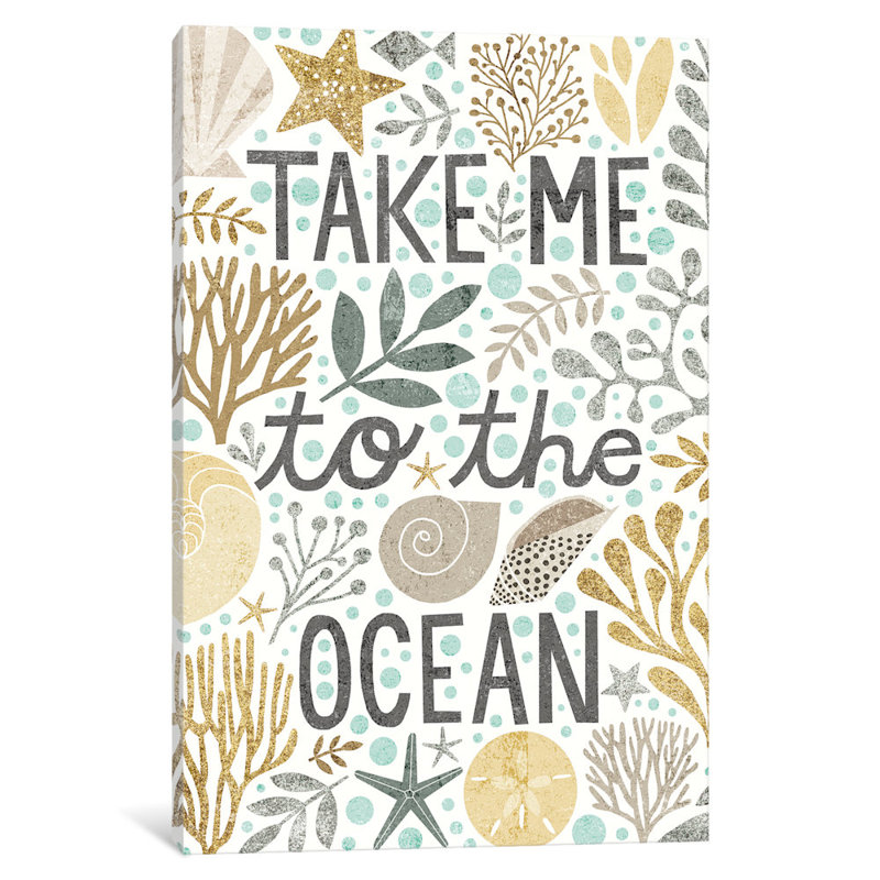 « x », impression sur toile Under Sea Treasures, H 40 po x l 60 po x P 1,5 po, Toile tendue, Pas de tapis