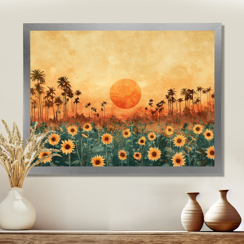 Dovid - Floral Wall Art, Reproduction encadrée d'une seule photo, Argent argent, H 16 po x l 32 po