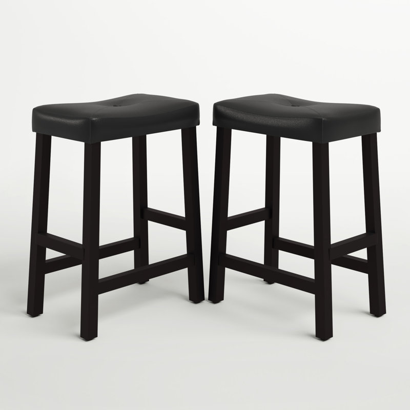 Braylie Upholstered Counter Stool, Black, Counter Stool (24" Seat Height)