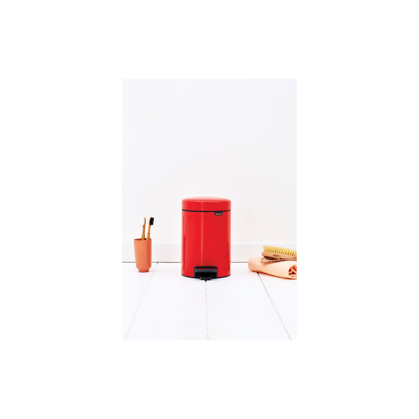 Brabantia NewIcon Step On Trash Can, 0.8 Gallon (3 Liter), Passion Red