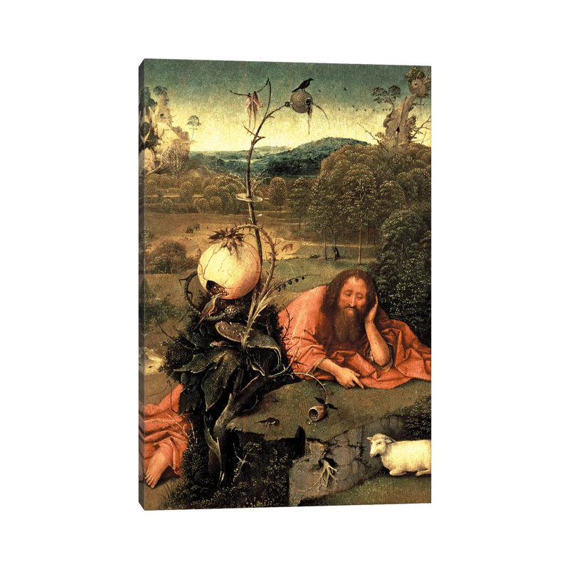 St. John The Baptist In Meditation by Hieronymus Bosch - Wrapped Canvas Painting, 45.72cm H x 30.48cm W x 1.91cm D