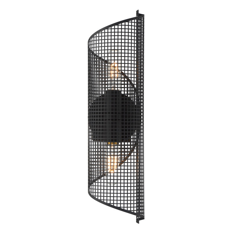 Hillbourne 2-Light Wall Sconce in Black, Black