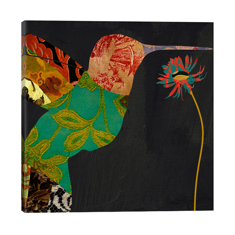 Humming Bird Brocade IV by Color Bakery - Print on Canvas, Wrapped Canvas, 45.72 cm H x 45.72 cm W x 1.91 cm D