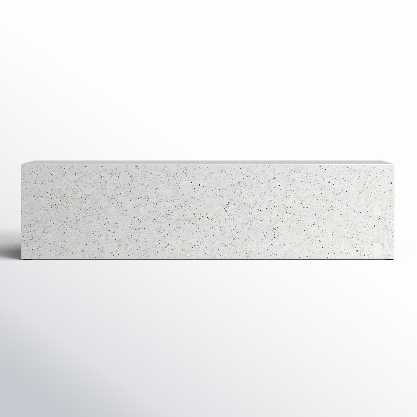 Kareen Bench, Ivory Terrazo, 18"H x 70.75" W x 14" D