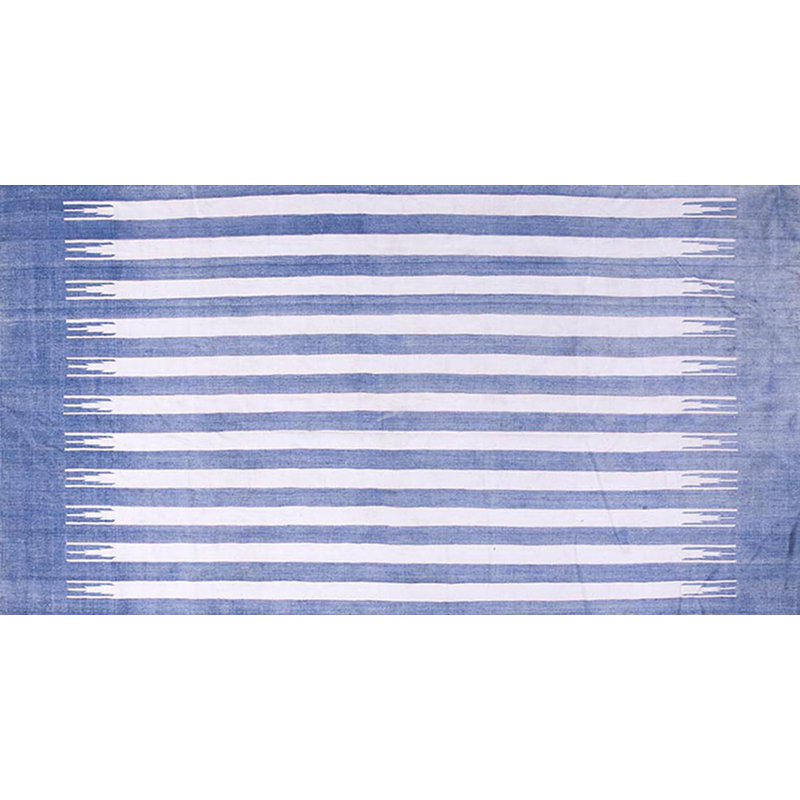 Charming Antique Dhurrie Striped Rug from India