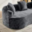 Canapé modulaire 110 po en chenille gris, sans assemblage, siège profond avec 4 coussins et design incurvé-124827673