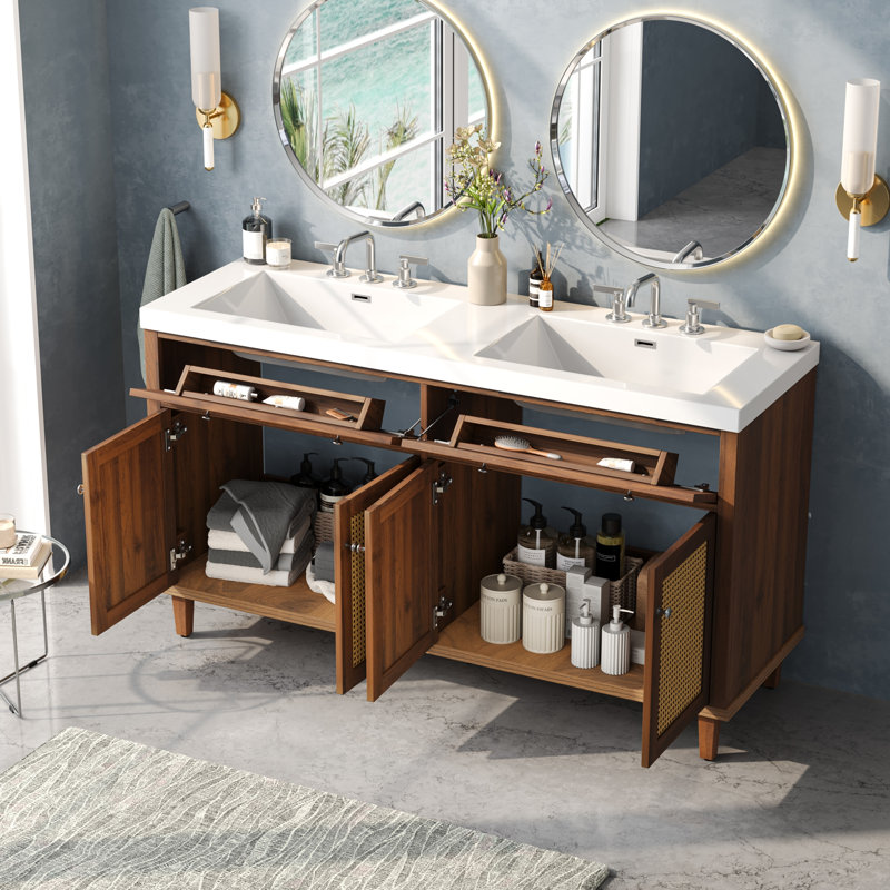 Meuble-lavabo de salle de bain avec double lavabo (lavabo SMC)