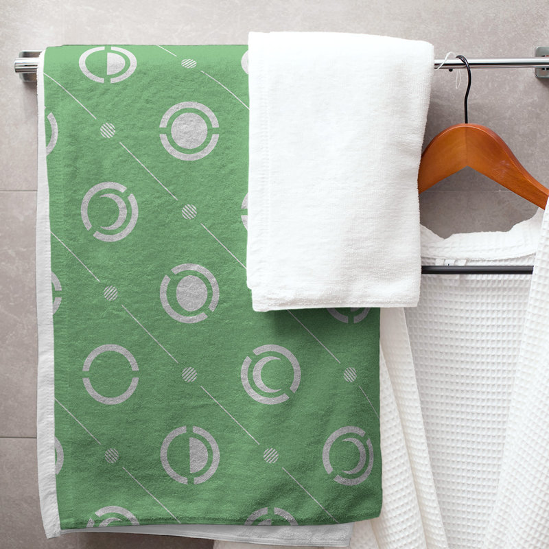 Serviette de bain Classic, Vert foncé / blanc cassé