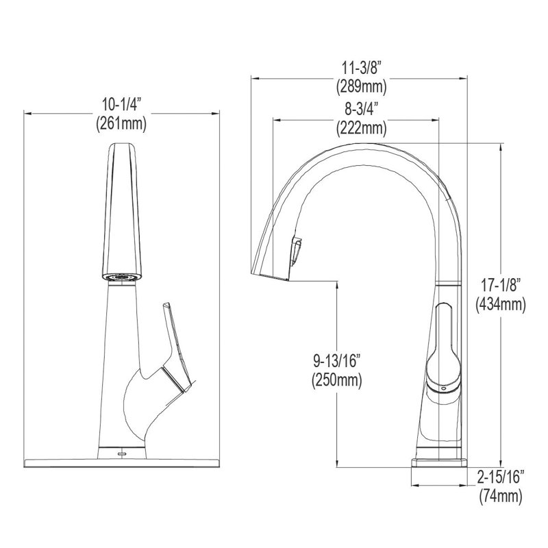 Avado Pull Down Single Handle Kitchen Faucet, Lustrous Steel