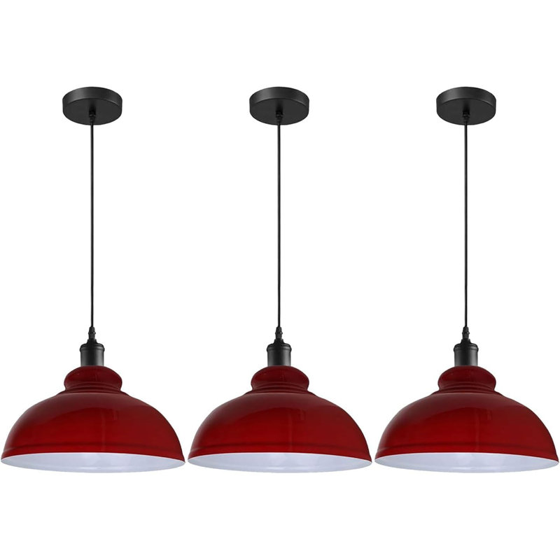 3 - Light Dome Pendant, Red