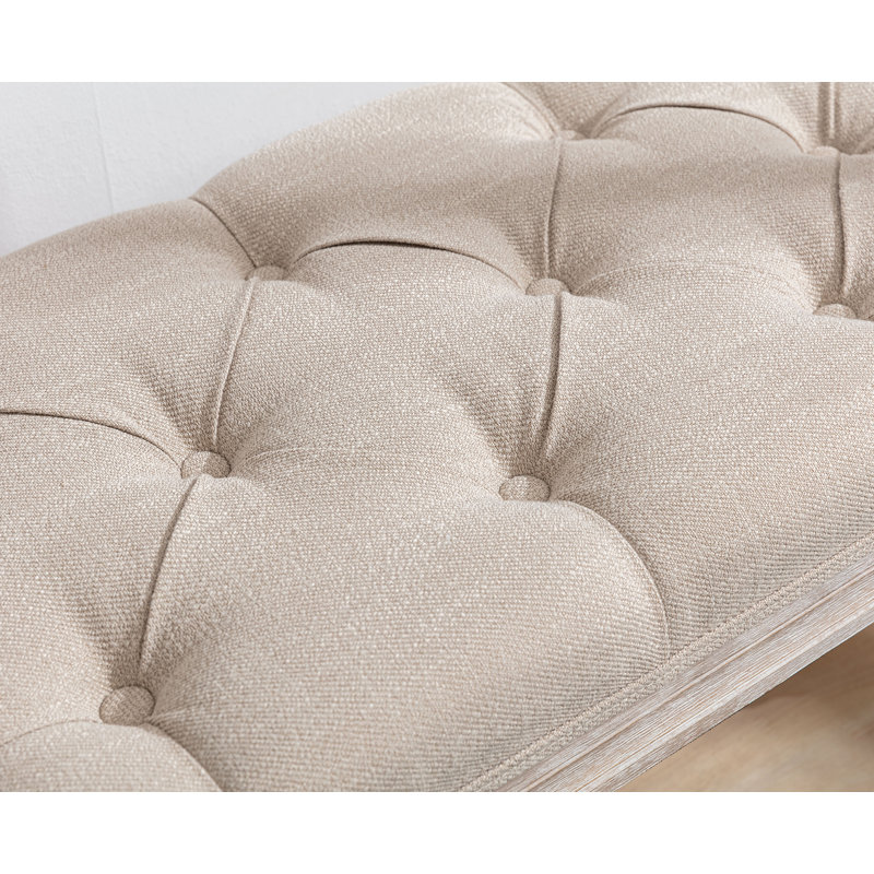 Banc de rangement rembourré Eirwyn, Beige