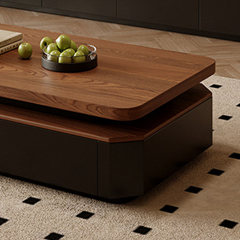 Table basse Minimalist Storage, H 16,53 po x l 47,24 po x P 23,62 po, Brun, Noir