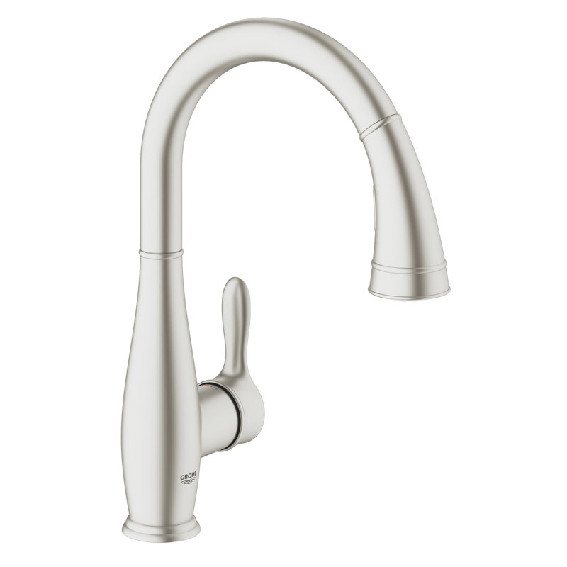 Parkfield® Pull Out Single Handle Kitchen Faucet with Accessories, SuperSteel Infinityfinish