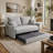 Oren Chenille Sleeper Sectional Sofa w/ Storage & 2 Toss Pillows
