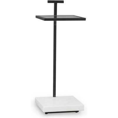 Black And White Glass Top Modern Accent Table