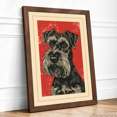Alert Schnauzer Boho - Framed Print