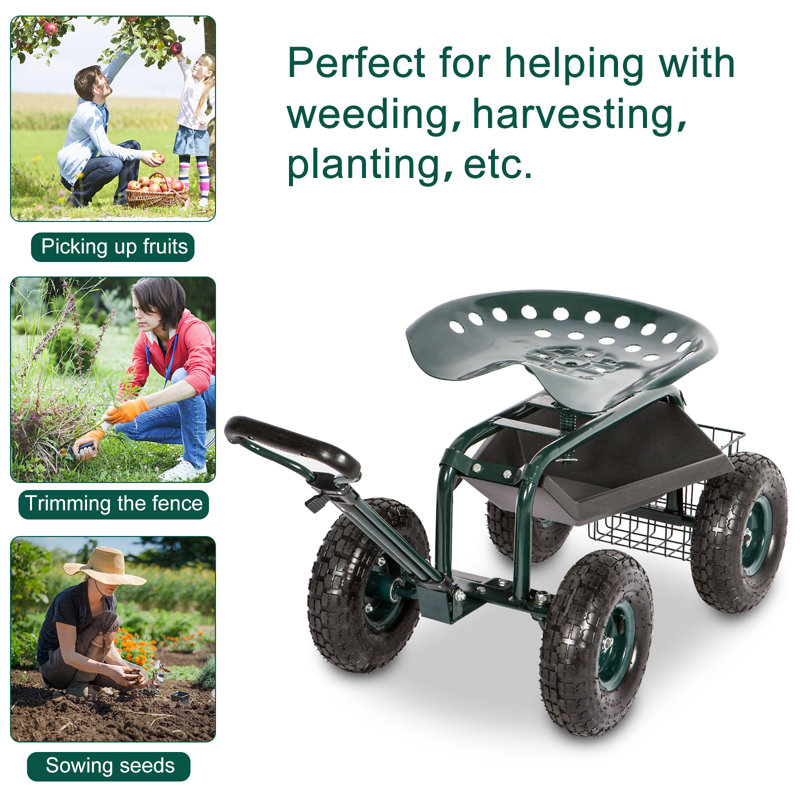 35.04'' H x 31.5'' W Utility Cart with Wheels