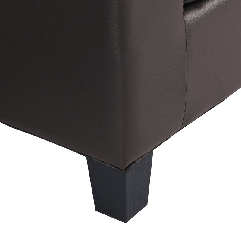 Canapé modulaire brun avec méridienne et porte-gobelet pour 4 personnes Aumiller