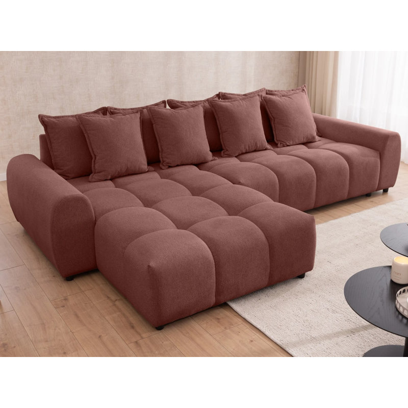 Bubble 6 Seater Crossweave Corner Sofa, Right-Hand Facing, Grey