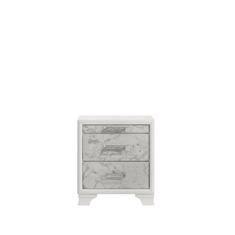 Soul Modern Style Nightstand Made With Wood In White  Same As B009P309601 (CA Inventory)