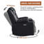Fauteuil inclinable et berçant électrique inclinable avec massage et chaleur, ports de charge USB et Type-C, canapé inclinable et oscillant réglable Infinite Position pour le salon