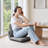Floor Chair, 5 Adjustable Positions Folding Floor Gaming Chair with Ergonomic Back Support, Sturdy Metal Frame with Recycled Foam and Linen Fabric, Multifunctional for Reading, Relaxing, Gray-129355355