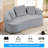 67" Chenille Sectional Curved Sofa With 3 Fluffy Pillows,For Apartment/Small Spaces-1810743379