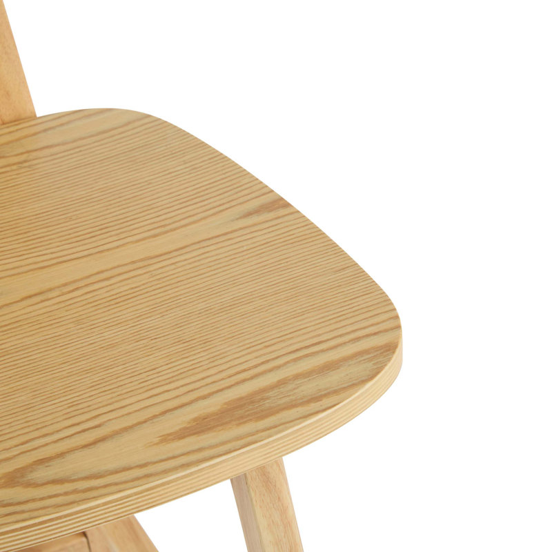 Tabouret de bar d'intérieur en bois Bari, naturel, ensemble de 2, Naturel
