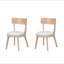 Ensemble de 2 chaises de salle à manger rembourrées modernes, bois d'hévéa