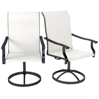 Ensemble de 2 chaises d'extérieur à haut dossier, chaises pivotantes