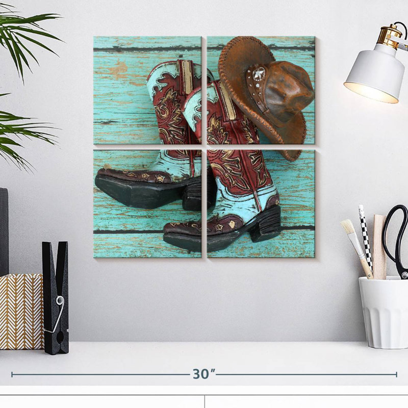 Lelar Cowboy Hat And Boots, 18" H x 18" W