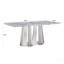 Table de salle à manger en marbre pour 6 personnes, table de salle à manger rectangulaire en faux marbre 70 po avec base en acier inoxydable à finition miroir, table de cuisine moderne en marbre de grande taille (argent, gris) (table unique)-1400406661-1400406680