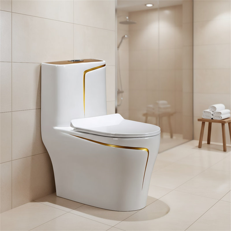 White-gold 1.85 Gallons Per Minute Gpf Elongated Comfort Height Floor Mounted One-piece Toilet (seat Included)