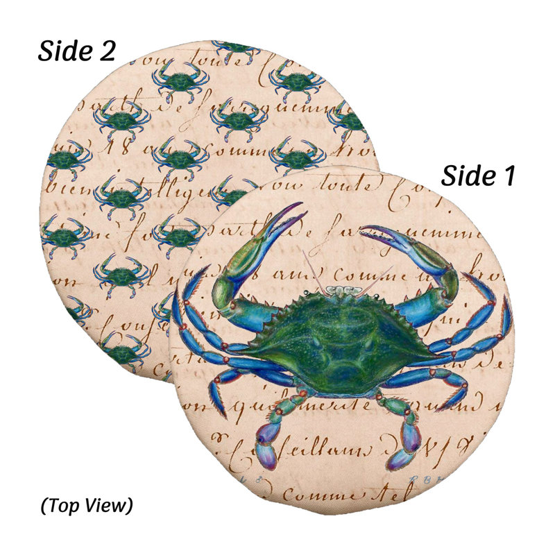 Couvercle de bol réversible mâle crabe bleu - beige, 10"