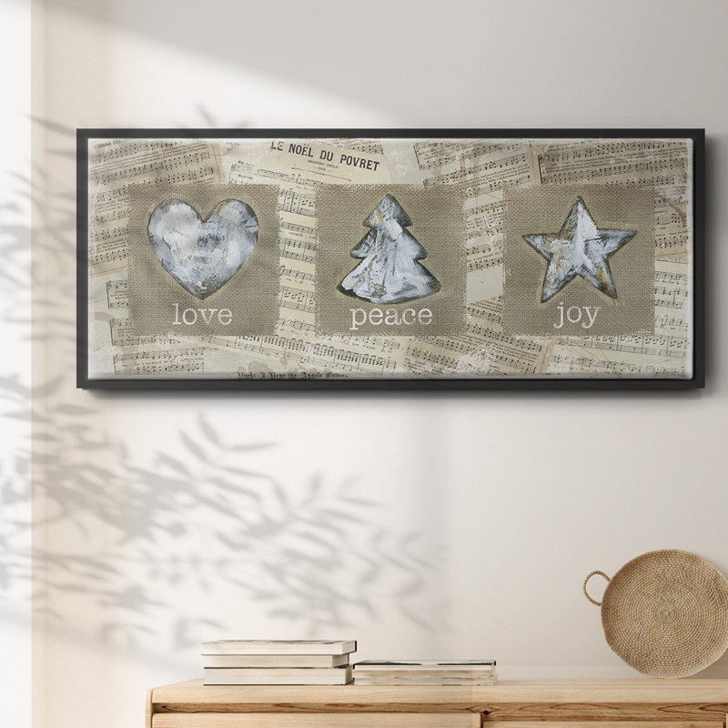 Burlap Music Ornaments- Framed Canvas