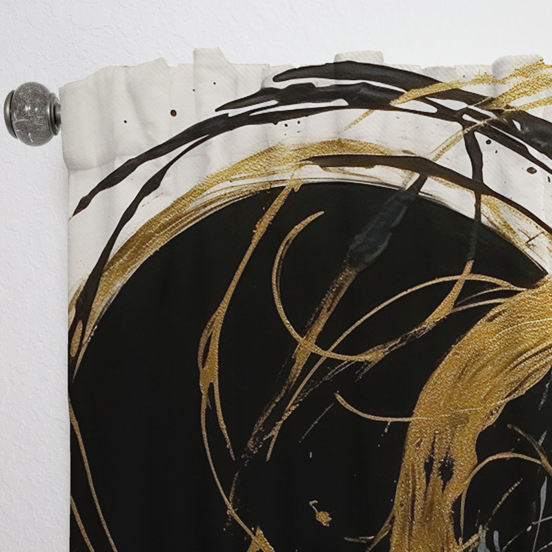 Ilgaz - Abstract Velvet Curtain - 1 Panel, 52" W x 120" L