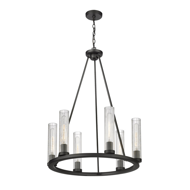 Lustre classique à 6 lumières de style bougie Lustreann, Bronze