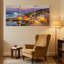 Scène et paysage urbain, paysage côtier, coucher de soleil, marché, ensemble de 3 impressions sur toile-1470296914
