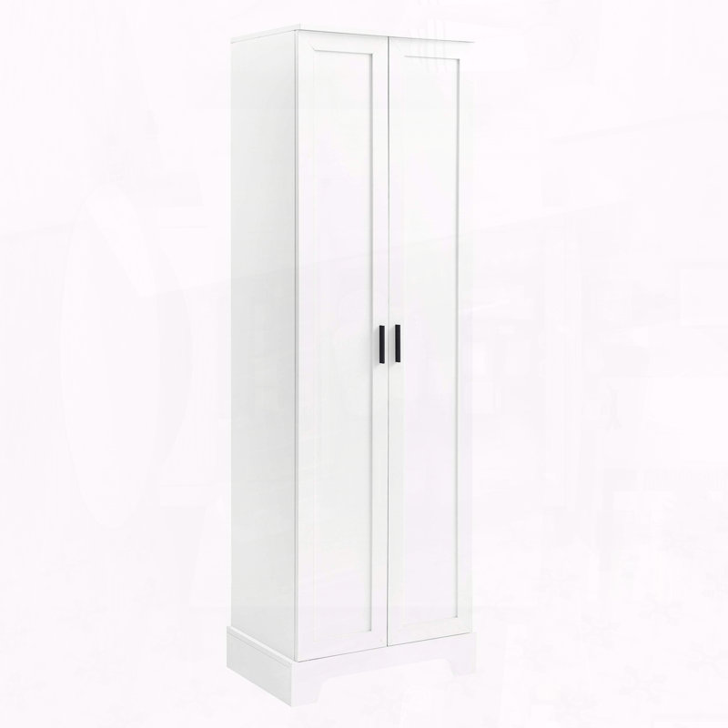 Storage Cabinet with Two Doors and Adjustable Shelf, White