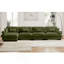 Canapé modulaire en L en forme de L, canapé-lit modulaire convertible à 4 places pour le salon, coussins de canapé d'angle rembourrés en velours moderne, coussins décoratifs et accoudoirs Blostered, vert olive