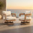 Quick Assembly Swivel Chair, Wood Look Finish: 0% Deforestation, 100% Wood Soul, Outdoor Aluminum Chair, Wood Grain Veneer Chairs for Patio 