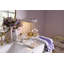 Violet Check Capiz Round Tray